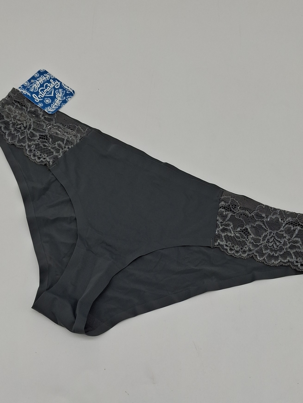 Free People Smooth Bikini Lace Side Panel Graphite Gray M
